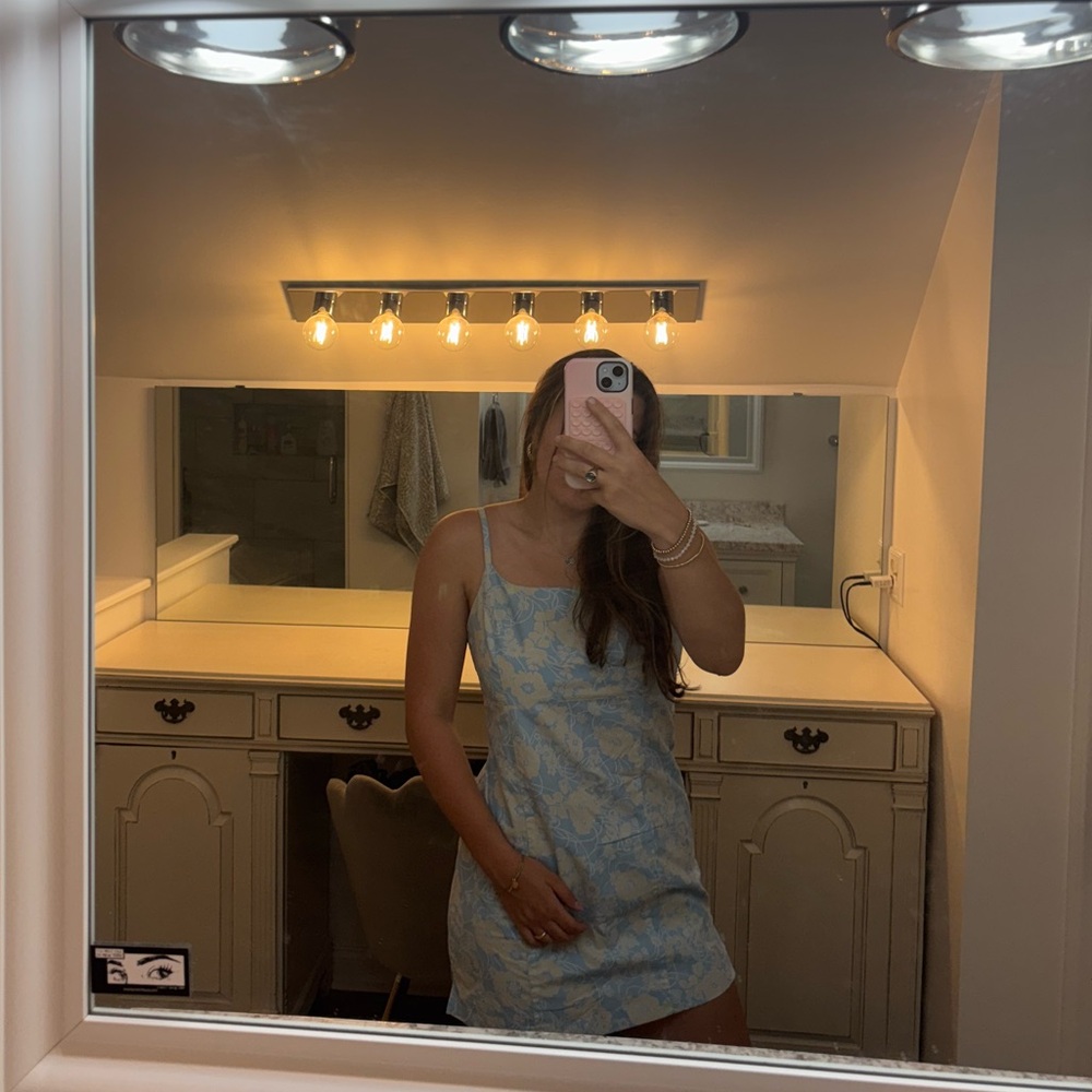 Water Proof Light Blue Mini Dress